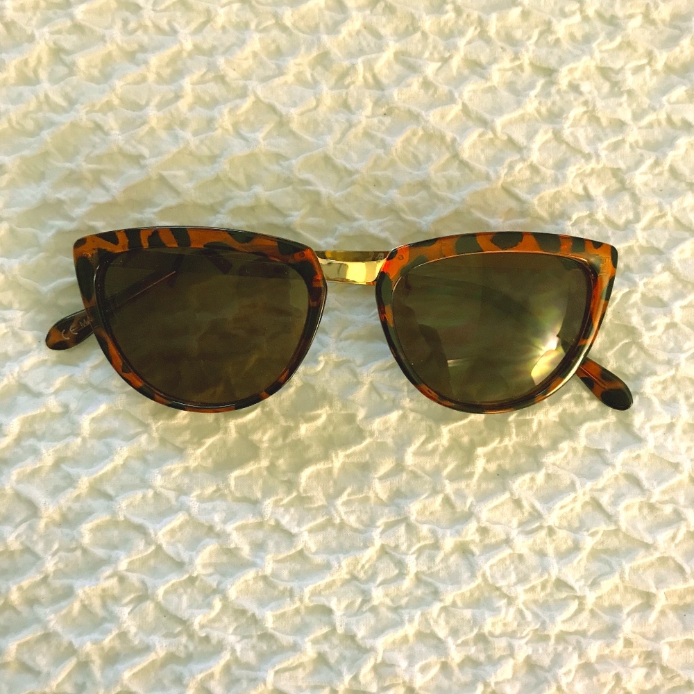 Retro leopard suble cat eye sunglasses